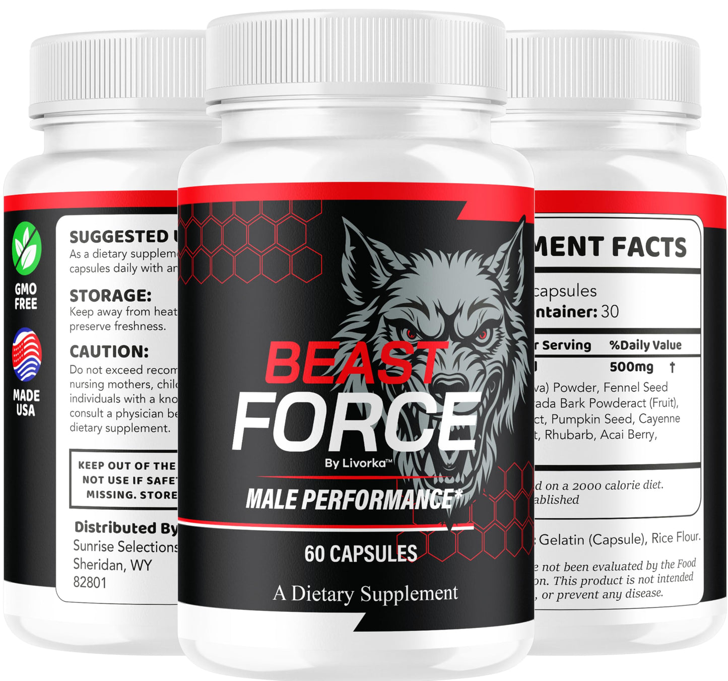 (2 Pack) Beast Force for Men Pills – Official BeastForce Capsules, All-Natural Maximum Strength, 120 Capsules