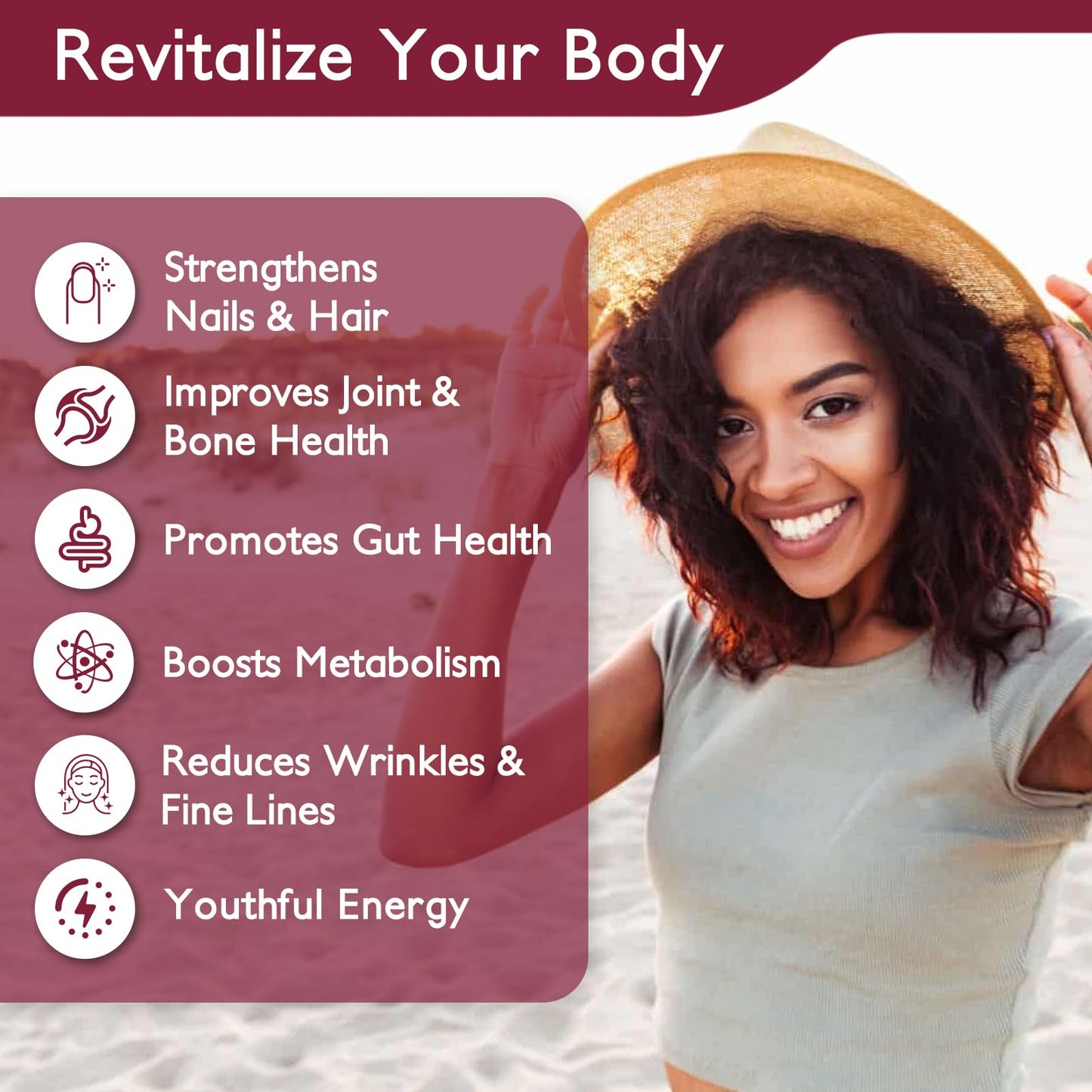 Beautide Multi Collagen Peptides Powder for Women - Unflavored, Keto & Sugar-Free, 35 Servings