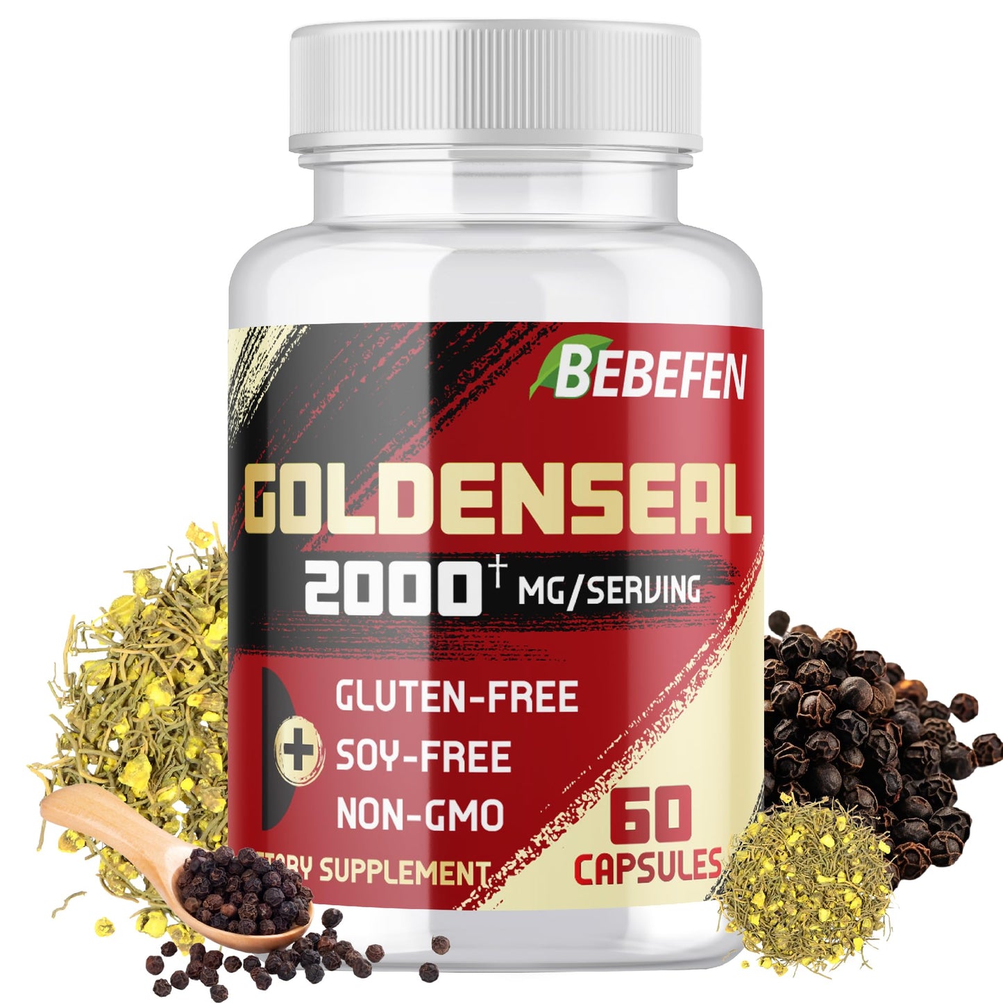 BEBEFEN Goldenseal Root Capsules 2000mg | Traditional Herb, Concentrated Extract