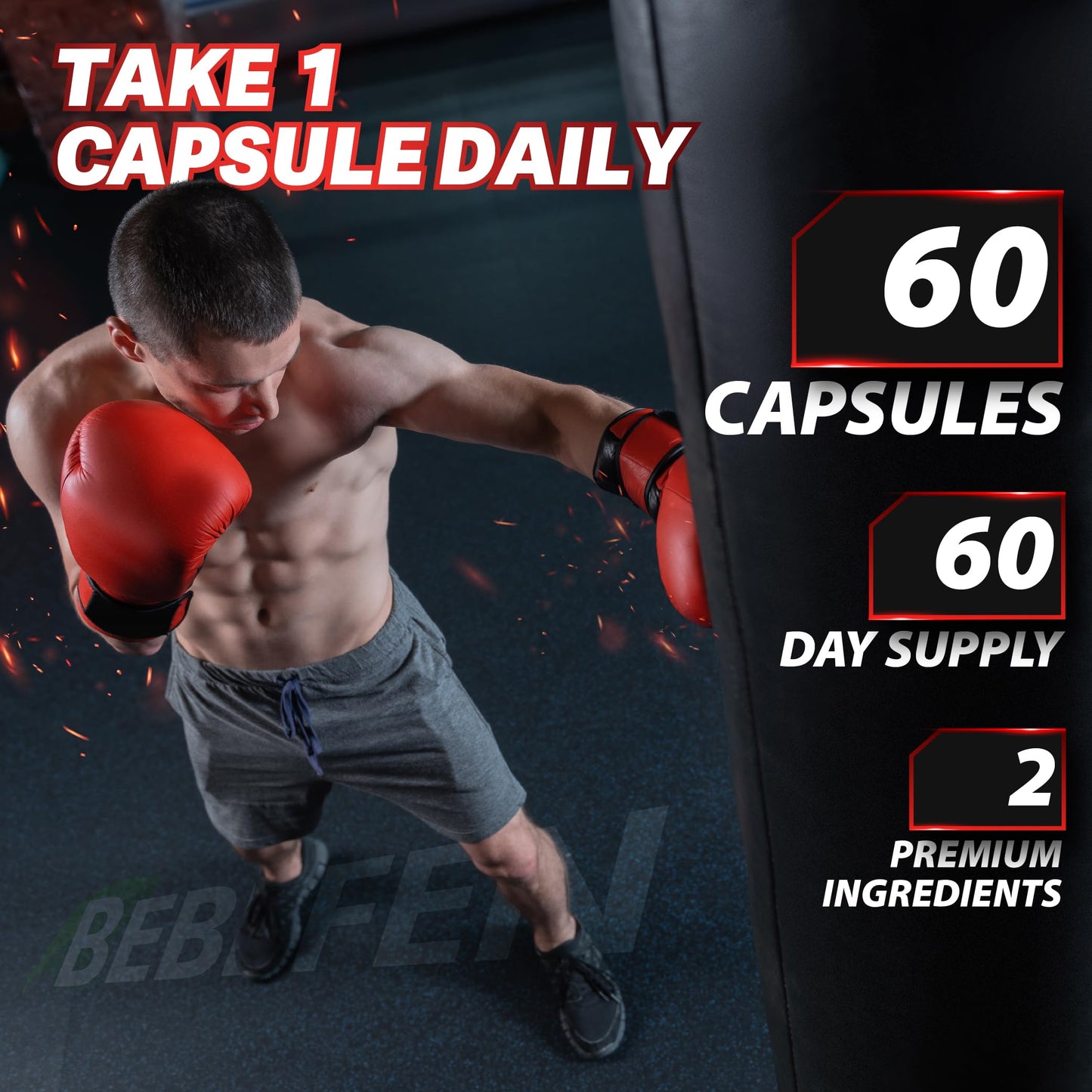 BEBEFEN Psyllium Husk Capsules 2400mg with Black Pepper – 2 Month Supply