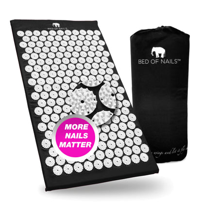 Bed of Nails Original Premium Acupressure Mat – 8,820 Nails, Jet Black