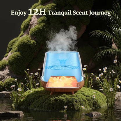 2-in-1 Ultrasonic Aromatherapy Diffuser | Essential Oil & Himalayan Salt Lamp