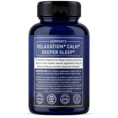 Apigenin Sleep Supplement - Melatonin-Free, Plant-Based Nighttime Support