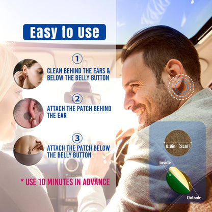 Bedy Motion Sickness Patches – Non-Drowsy, 72H Relief for Travel (Adults & Kids)