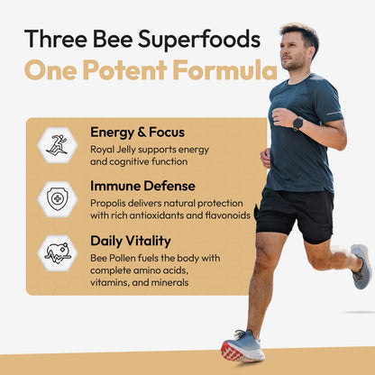 Bee and You Royal Jelly Tablets – Propolis & Bee Pollen for Immune Support | 60ct
