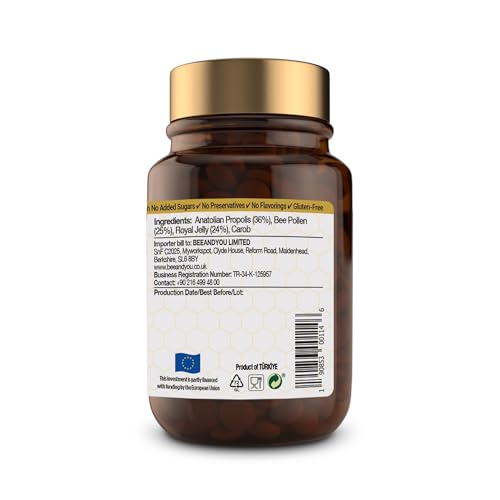 Bee and You Royal Jelly Tablets – Propolis & Bee Pollen for Immune Support | 60ct