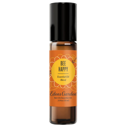 Edens Garden Bee Happy Essential Oil Roll-On Blend- 100% Pure Premium Grade, Natural, Therapeutic, Aromatherapy, Kid & Skin Safe, The Best for Relaxation, Tension Pre-Diluted 10 ml (.33 fl oz)