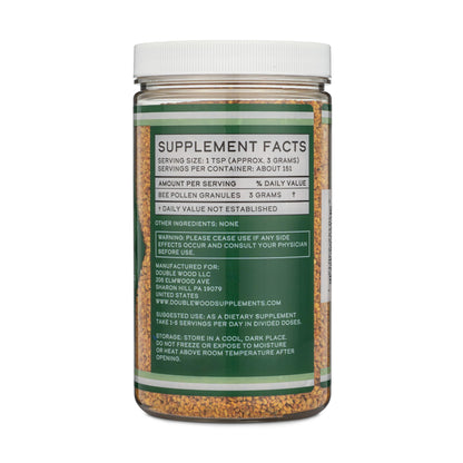 Bee Pollen Supplement - 1lb Raw Bee Pollen Granules | 151 Servings | Double Wood