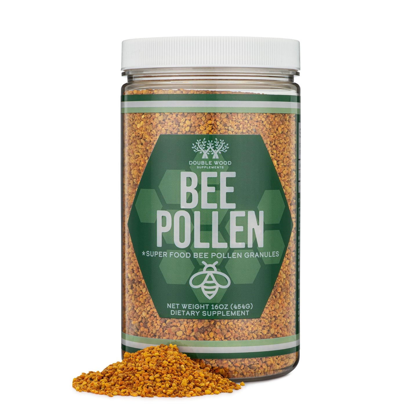 Bee Pollen Supplement - 1lb Raw Bee Pollen Granules | 151 Servings | Double Wood