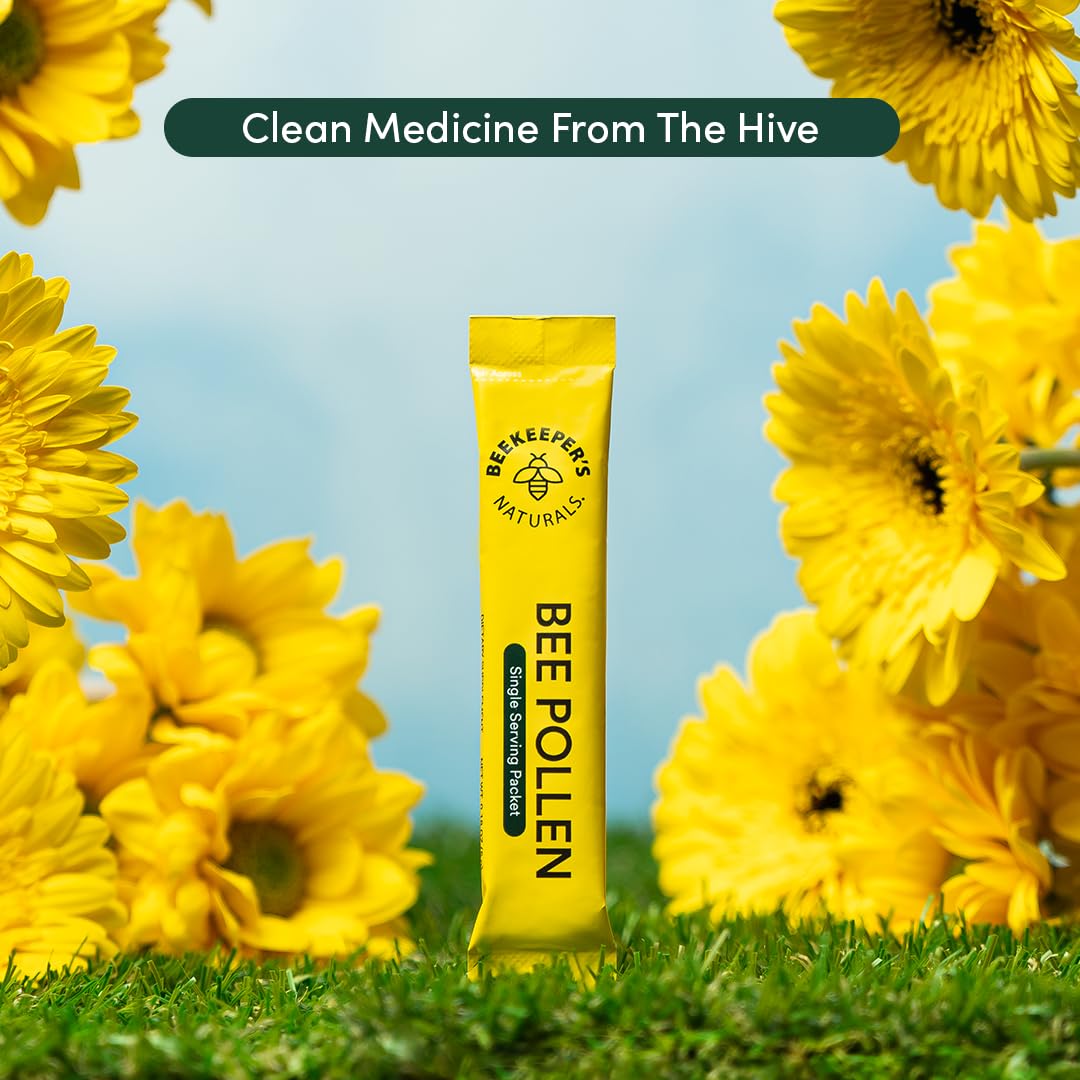 Beekeeper's Naturals 100% Raw Bee Pollen Sticks | Paleo & Keto Friendly | Gluten Free (15ct)