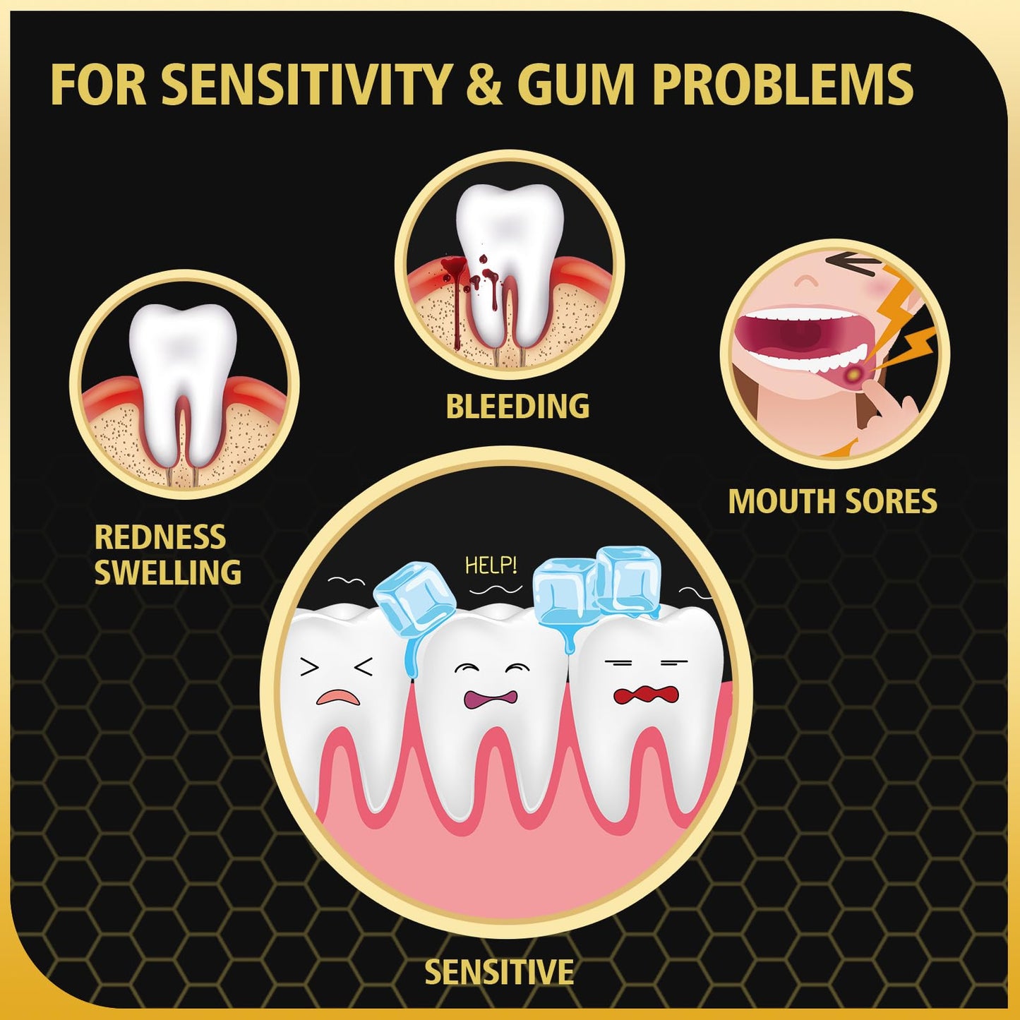 3PCS Bee Wasp Venom Toothpaste for Bleeding Gums, Gingivitis Treatment Repair, Sensitive Teeth, Mouth Sores, Plaque -150 MIN Breath Fresheners - 3.7 OZ(3 Pack)