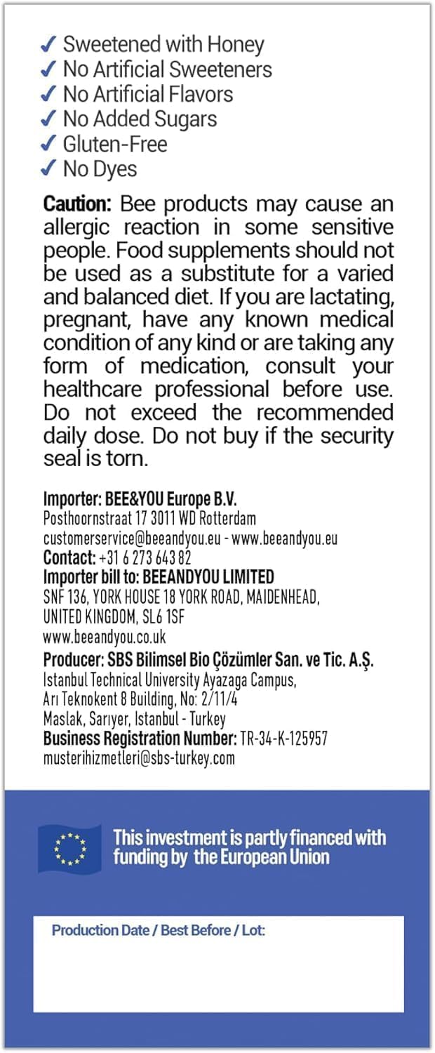 Bee and You Propolis Nighttime Syrup with Probiotic, Vitamin C, and Elderberry – Gentle Formula for Adults & Kids, 5 Fl Oz
