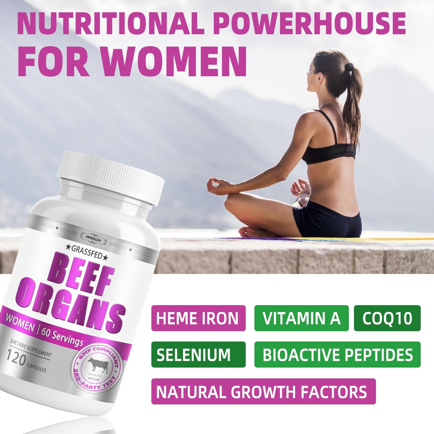 Beef Organ Supplement for Women - Grass-Fed Liver & Organs | 60 Servings
