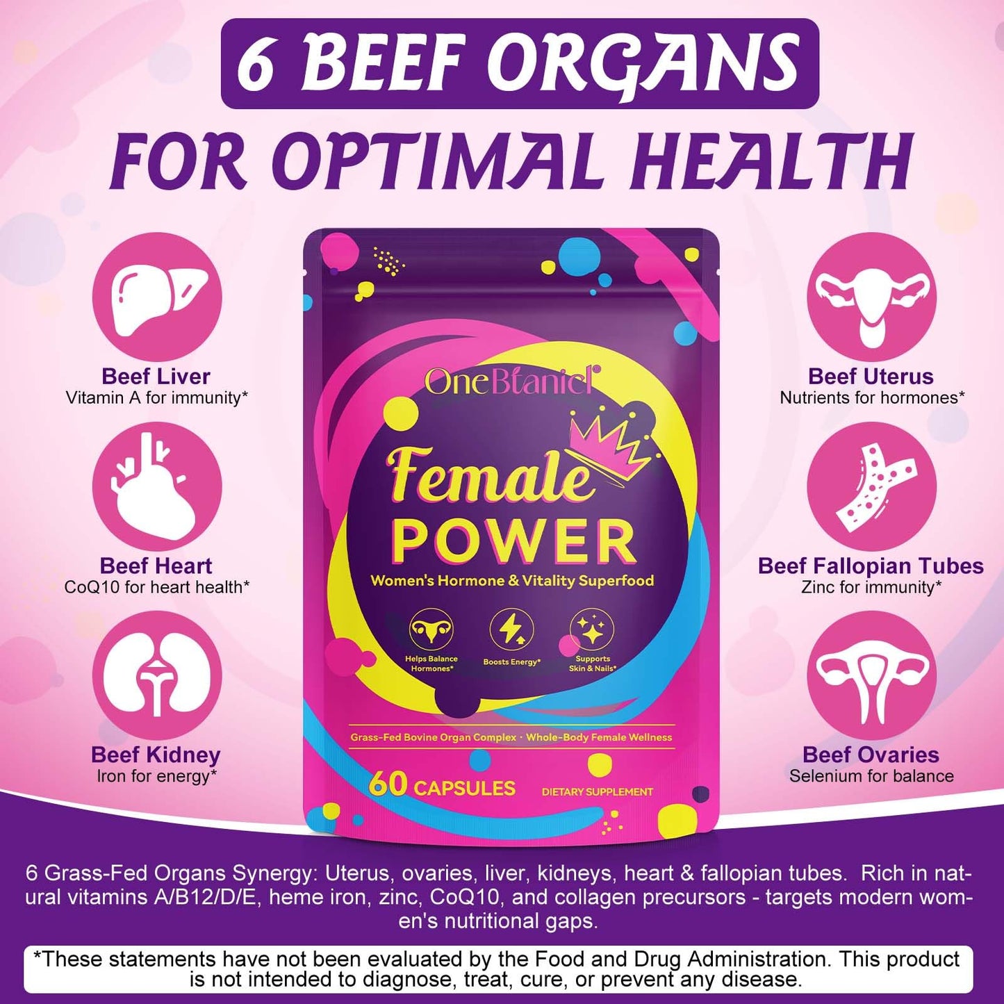 Beef Organ Supplement for Women – Grass-Fed Liver Capsules – 60 Capsules