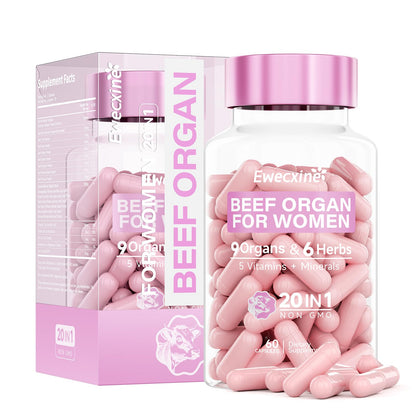 Beef Organs for Women – 600mg Uterus, Liver, Kidney & Heart | Hormone Support
