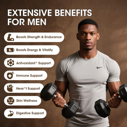 Beef Organs Supplement for Men – 13-in-1 Grass-Fed Beef Organs, Tribulus Terrestris, CoQ10, Ganoderma | 120 Count