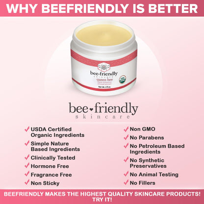 BeeFriendly Organic Vaginal Moisturizer | USDA Certified Organic Vulvar Cream, 2 oz