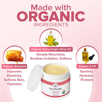 BeeFriendly Organic Vaginal Moisturizer | USDA Certified Organic Vulvar Cream, 2 oz