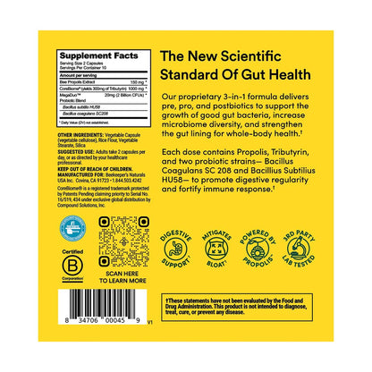 Beekeeper's Naturals Complete Gut Health – 3-in-1 Probiotic, Prebiotic & Postbiotic (Gluten-Free, 20ct)
