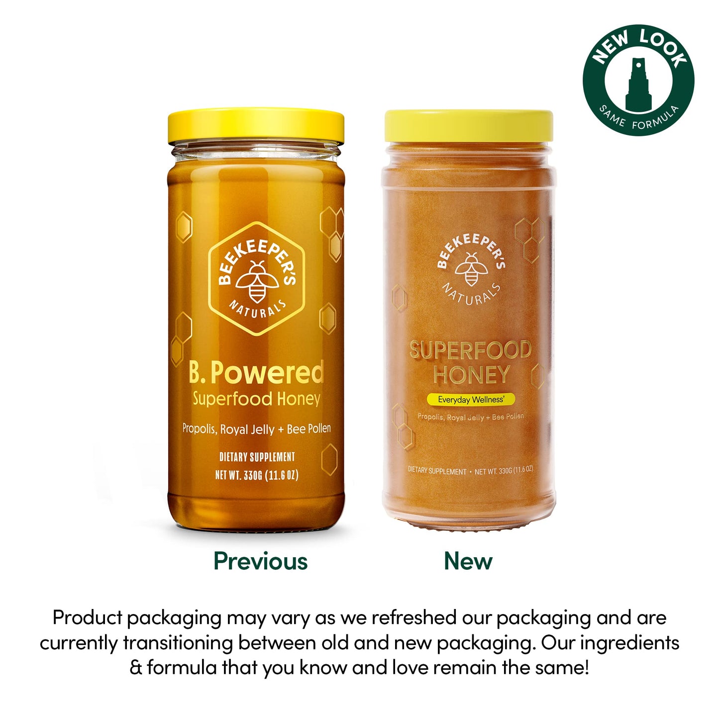 Beekeeper's Naturals Superfood Honey – Bee Pollen, Royal Jelly & Propolis (11.6 oz)