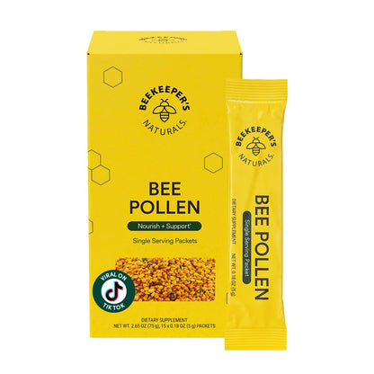 Beekeeper's Naturals 100% Raw Bee Pollen Sticks | Paleo & Keto Friendly | Gluten Free (15ct)