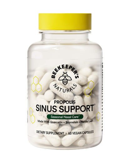 Beekeeper's Naturals Sinus Support — Propolis, Quercetin, Bromelain & Nettle (60 ct)
