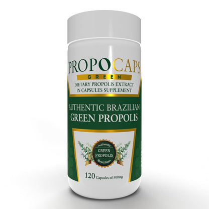 Beelife Green Propolis Capsules - 100% Green Propolis & Bee Pollen - Brazilian Propolis Extract - ISO 22000, Kosher - 120 Capsules