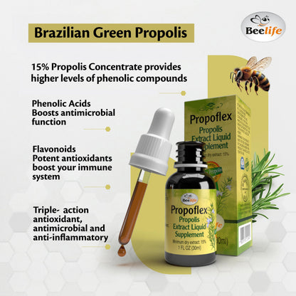Beelife Brazilian Green Propolis Extract – 15% Artepillin-C Tincture | Immune Support