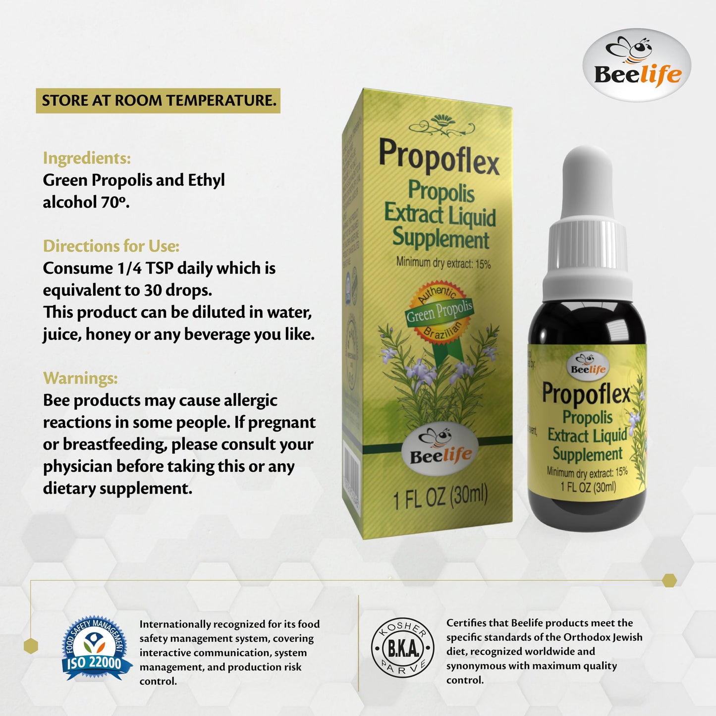 Beelife Brazilian Green Propolis Extract – 15% Artepillin-C Tincture | Immune Support