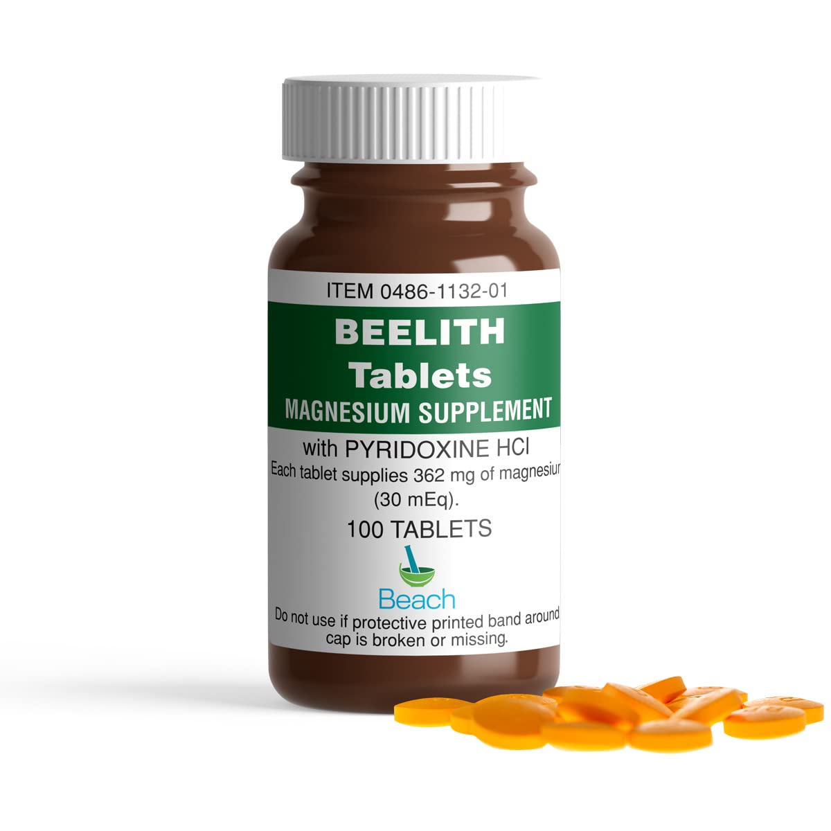 Beelith Tablets Magnesium & Pyridoxine HCL Supplement - 100 Tablets