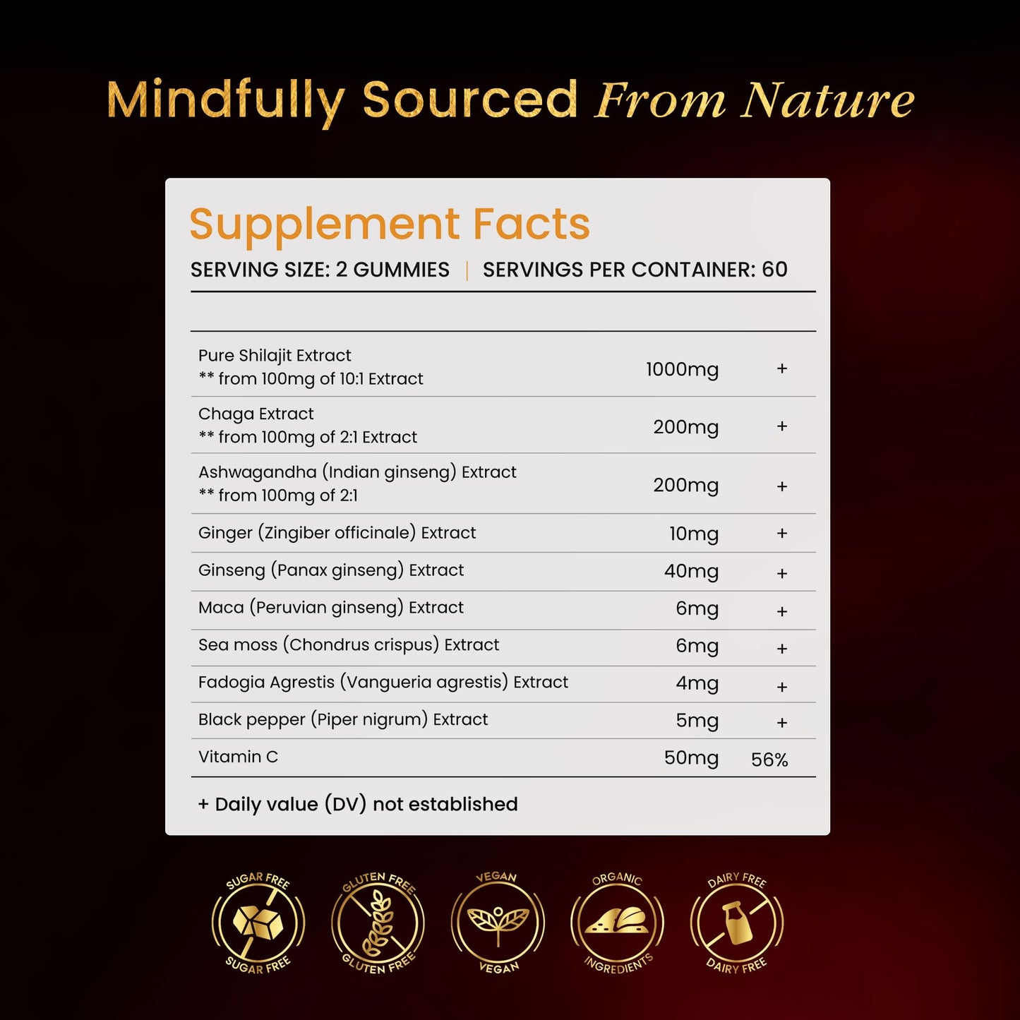 BeepWell 60 Count Gold Shilajit Gummies – 3000mg, 85+ Minerals, Cherry Flavor