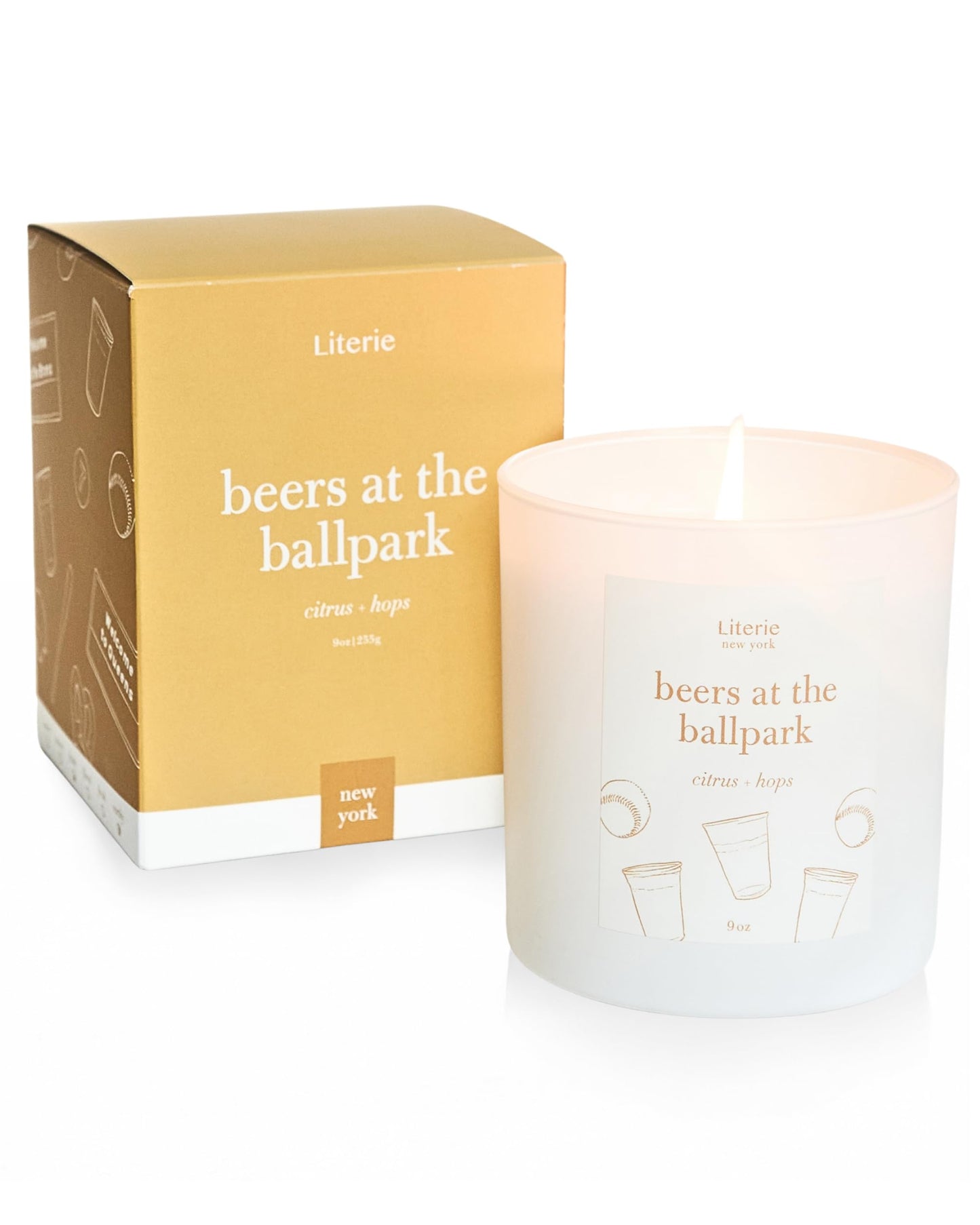 Beers at the Ballpark Candle – NYC Inspired Citrus & Hops, 9oz