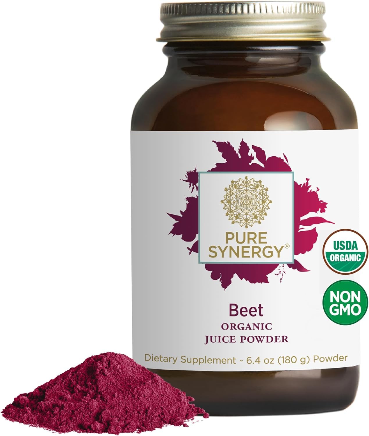 PURE SYNERGY Organic Beet Juice Powder | Pre-Workout Supplement (6.4 oz)