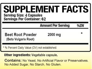 Biotech Nutritions Beet Root 2000 mg — 250 Veg Capsules, Non-GMO