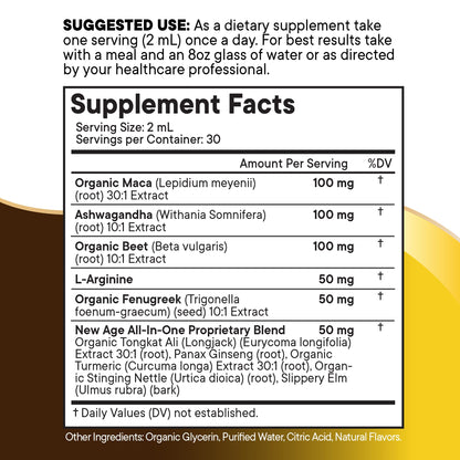 Organic Maca Root Liquid Drops with Ashwagandha – For Women & Men