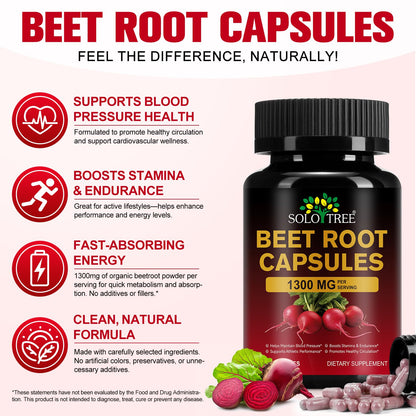 Beet Root Capsules | Beet Root Powder Supplement (60 Capsules) – Non-GMO & Gluten Free