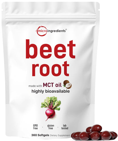 Beet Root Softgels with MCT Oil – 360 Softgels for Heart Health