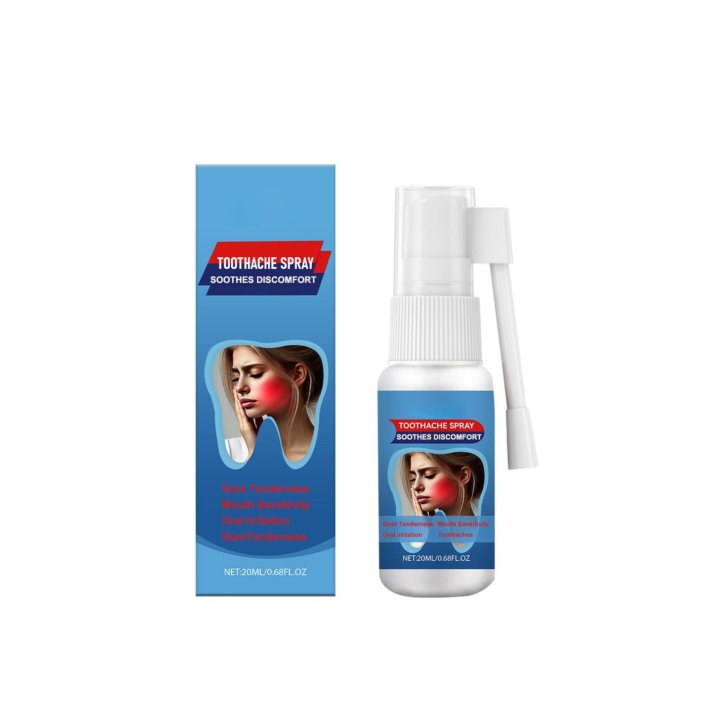 Befada Toothache Relief Spray – Soothes Gums Fast, Mint & Chamomile, 0.68 FL OZ