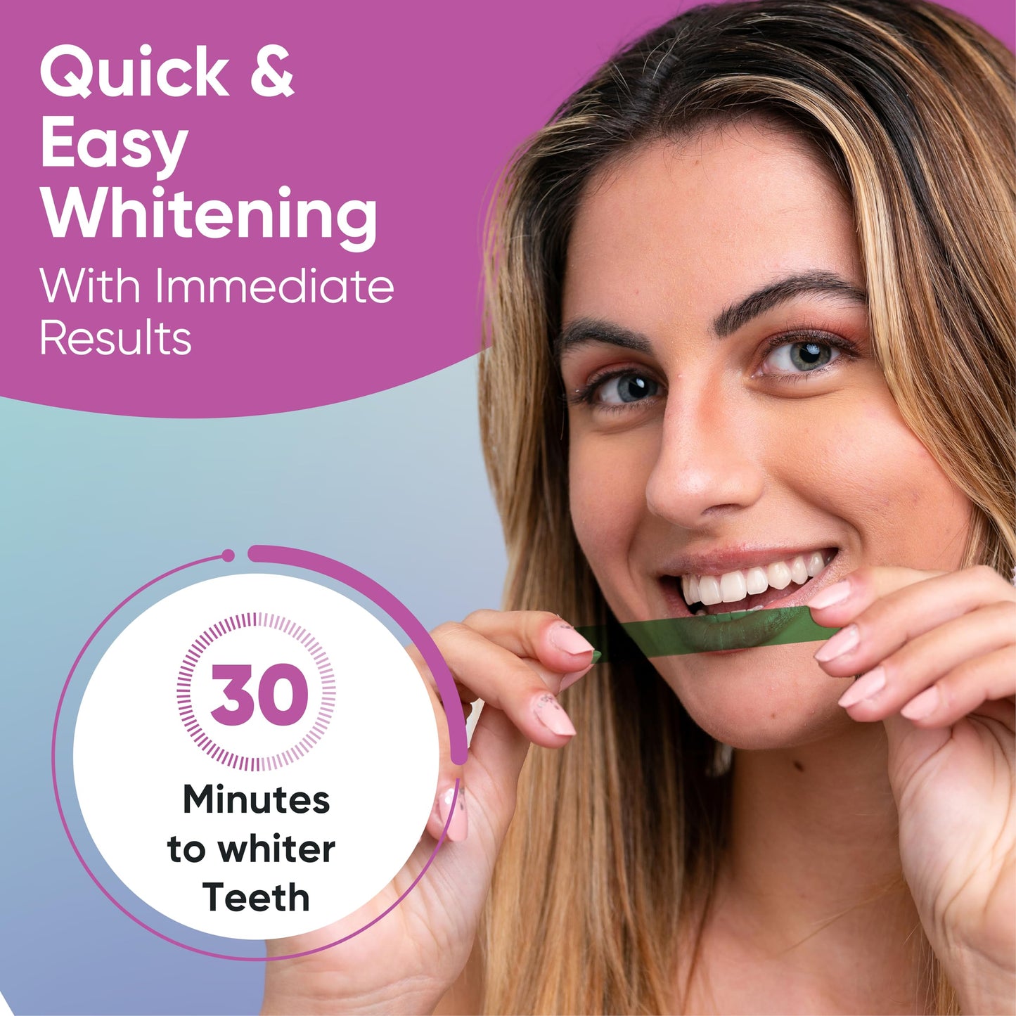 Gentle Teeth Whitening Strips - 28 Stripes | Peroxide-Free Whitening