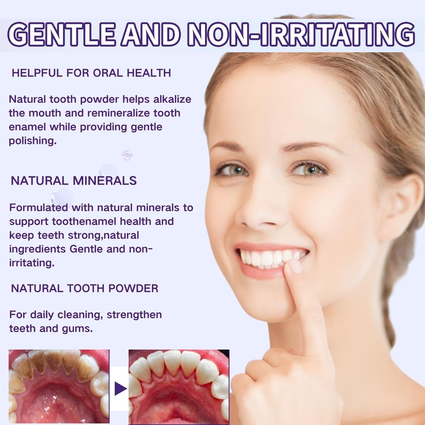 2Pcs Teeth Mineral Powder – Mineral Tooth Powder | Freshen Breath, No Sensitivity