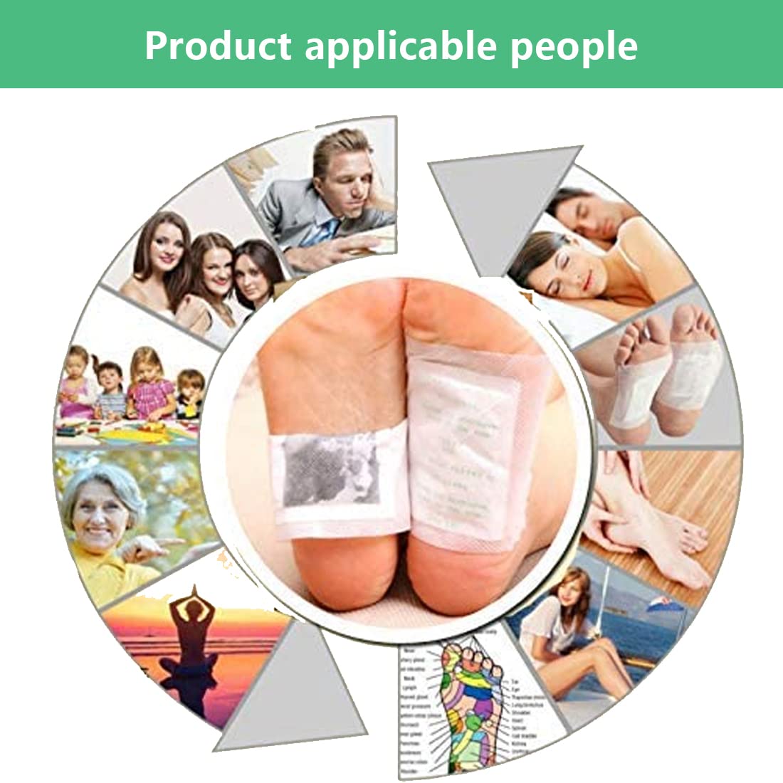 100Pads Natural Bamboo Vinegar Ginger Foot Pads – Travel or Home Use