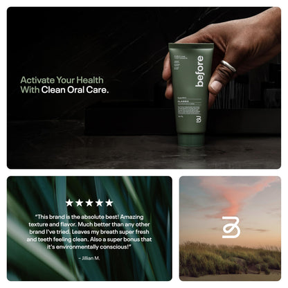 Before Classic Anti-Cavity Toothpaste | Vegan, Gum Health, Low Abrasion, 3.5oz | Made in USA