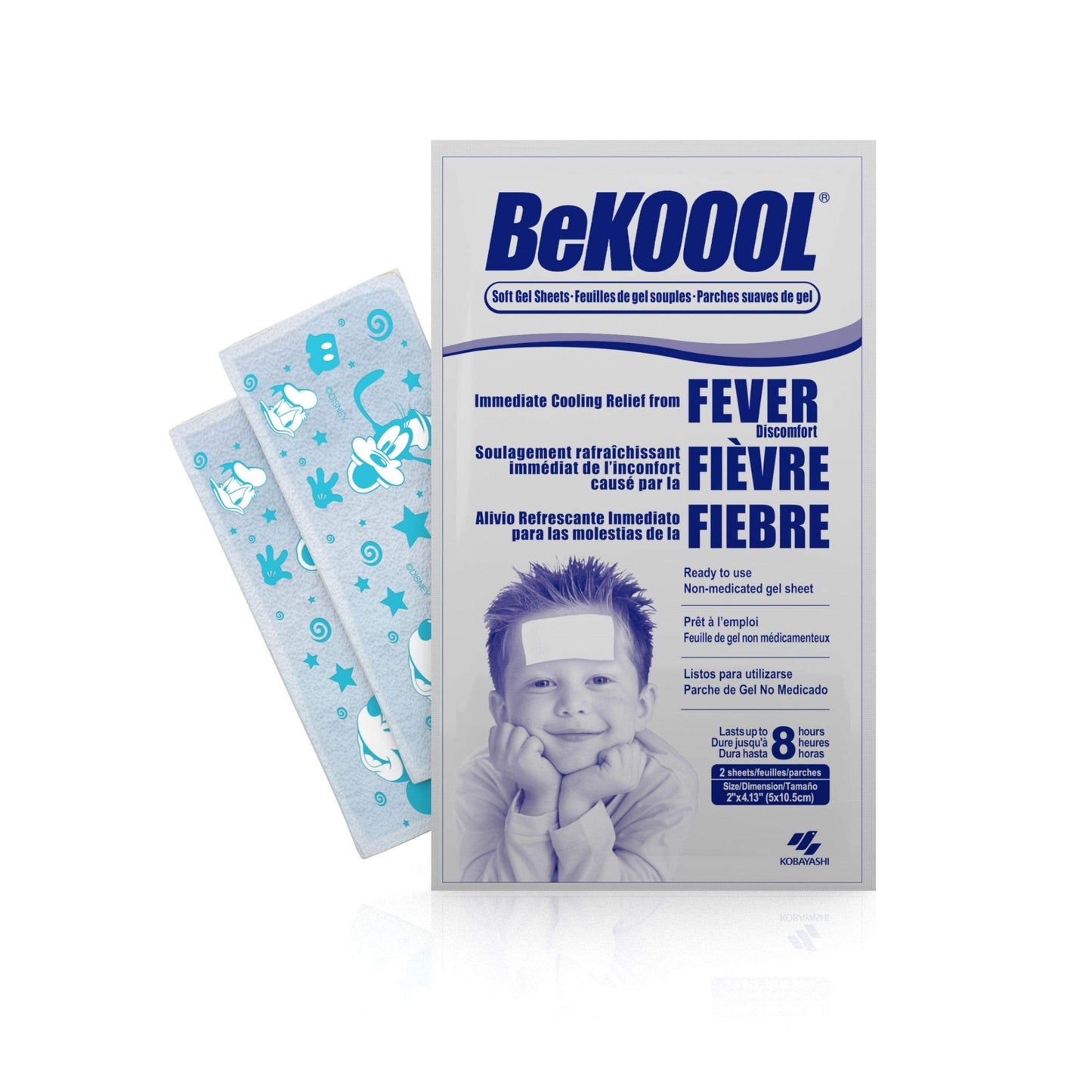 BeKOOOL Kids Gel Sheets for Fever Relief | Soft Cooling Gel Sheets (4 Count)