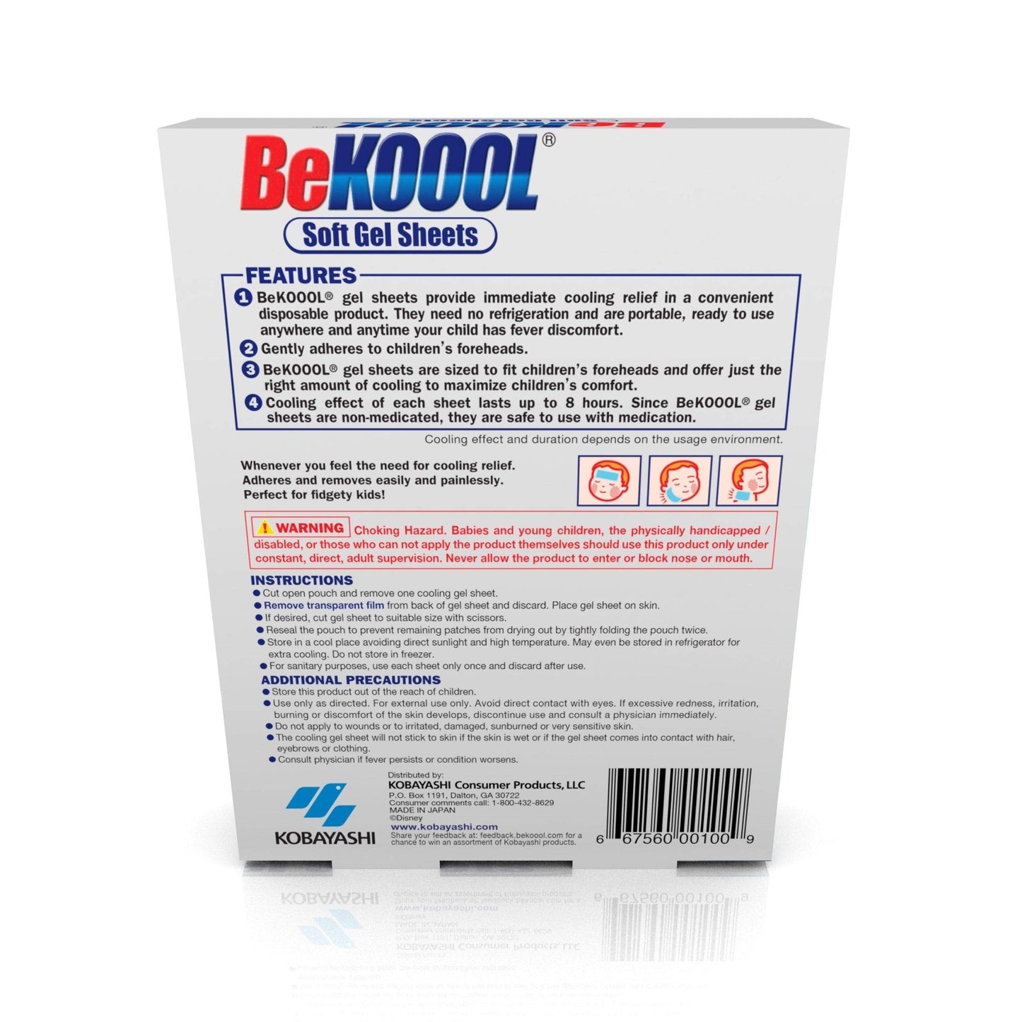 BeKOOOL Kids Gel Sheets for Fever Relief | Soft Cooling Gel Sheets (4 Count)