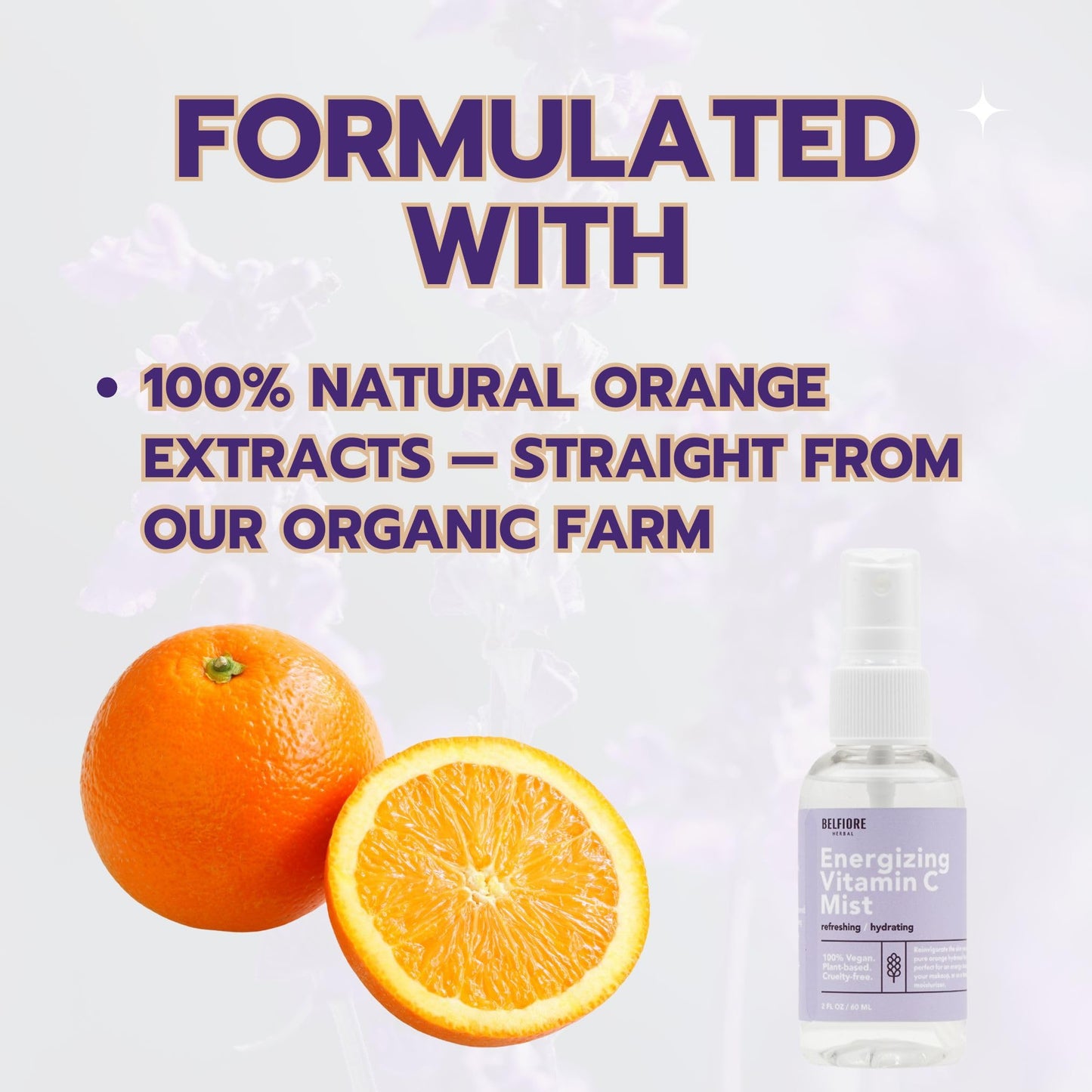 Belfiore Herbal Vitamin C Mist Spray Set – Organic Hydration for Face & Body (3 x 2 oz)