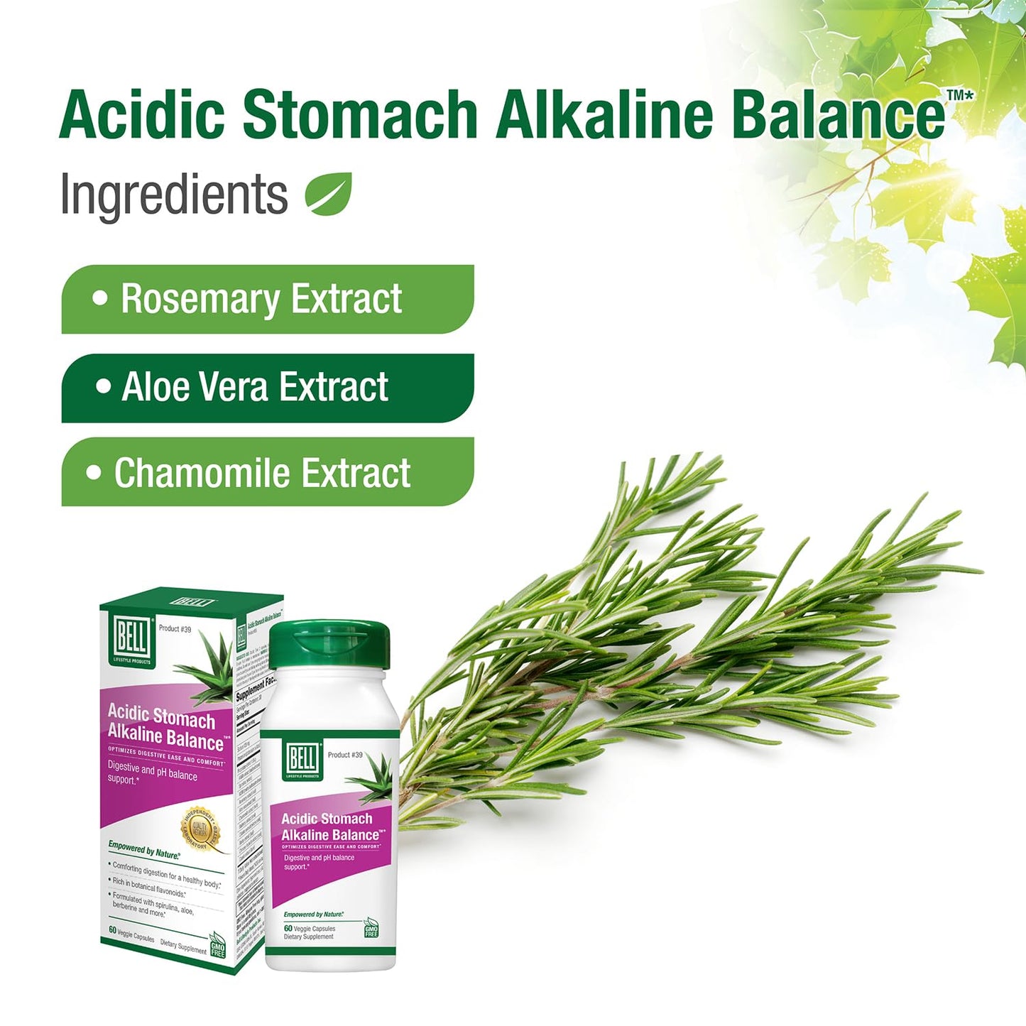 Bell Acidic Stomach Alkaline Balance – Healthy pH Support | 60 Capsules