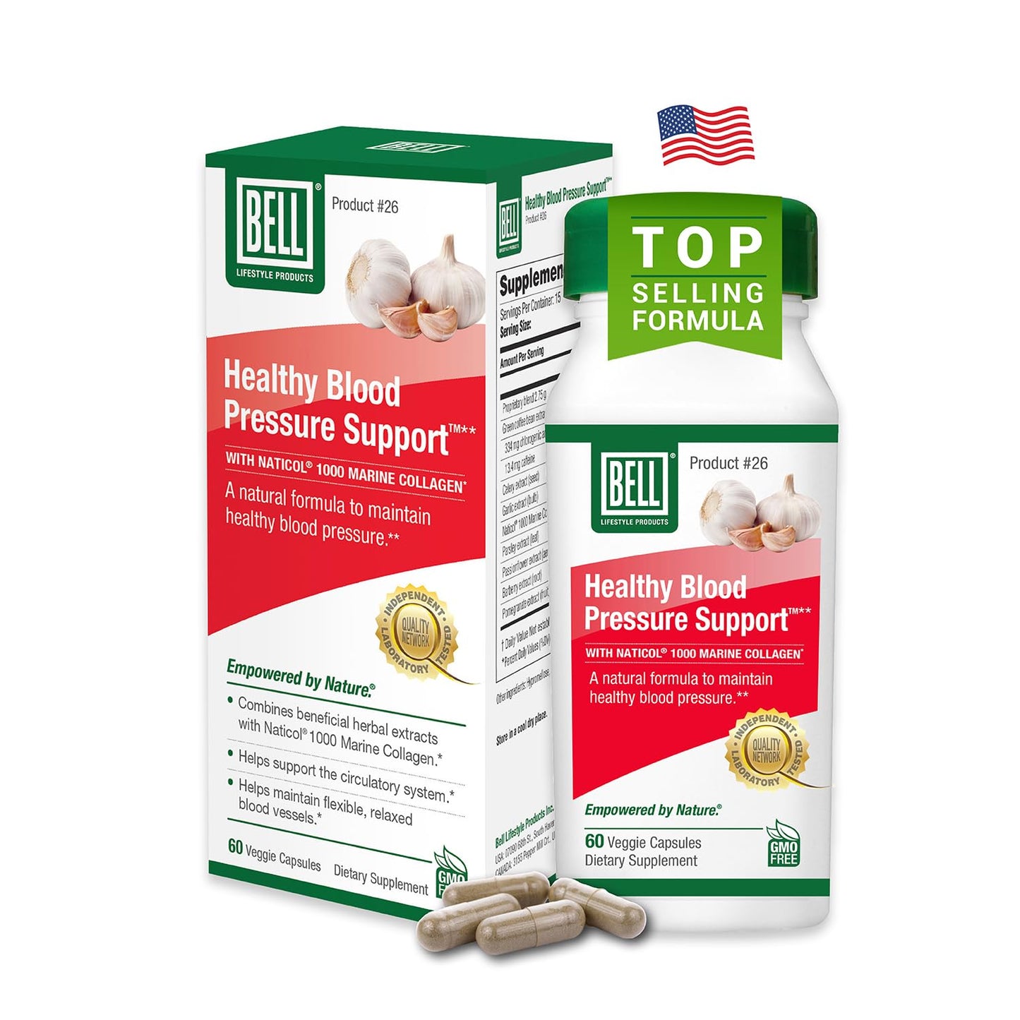Bell Healthy Blood Pressure Support - Garlic, Green Coffee Bean & Celery Seed (60 Caps)