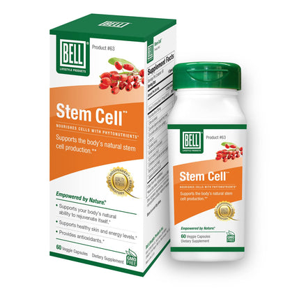 Bell Stem Cell Supplements - Supports Your Body's Natural Ability to Replace Worn Out Cells and Rejuvenate Tissue | Celulas Madres | 60 Capsules