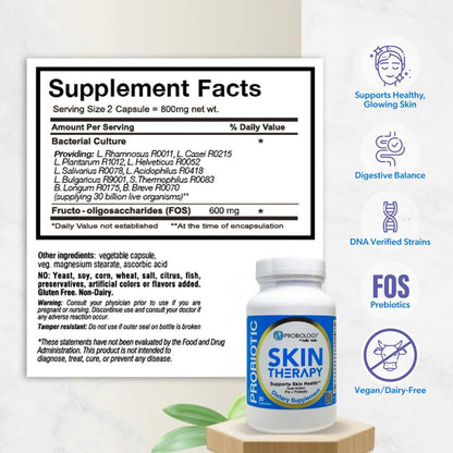 belle+bella Probiotic Skin Therapy - Dual Action Probiotic & Prebiotic, 30 Caps