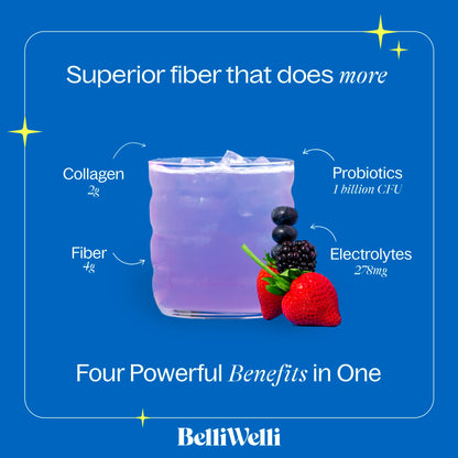 Belli Welli Fiber Supplement for Women & Men – Organic Acacia, Collagen & Probiotics